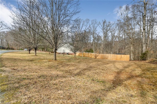 view of yard with fence