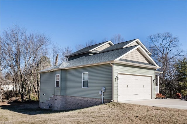 view of property exterior with a garage