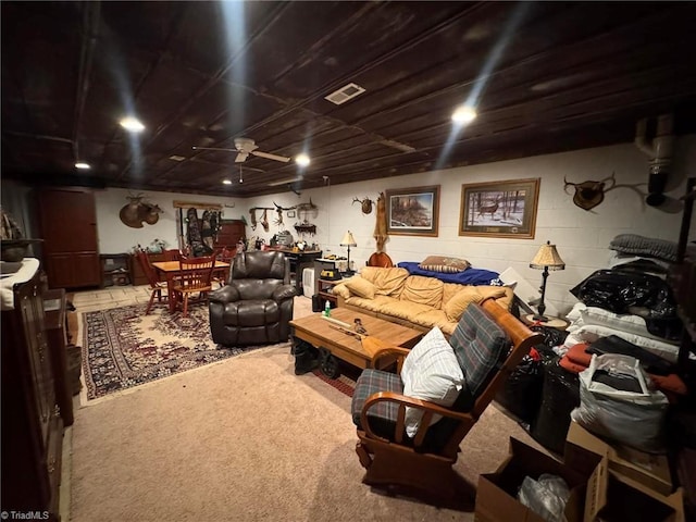 view of carpeted home theater