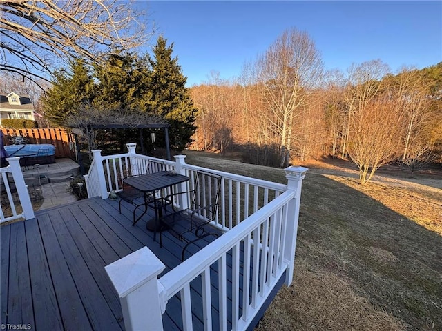 deck with a yard