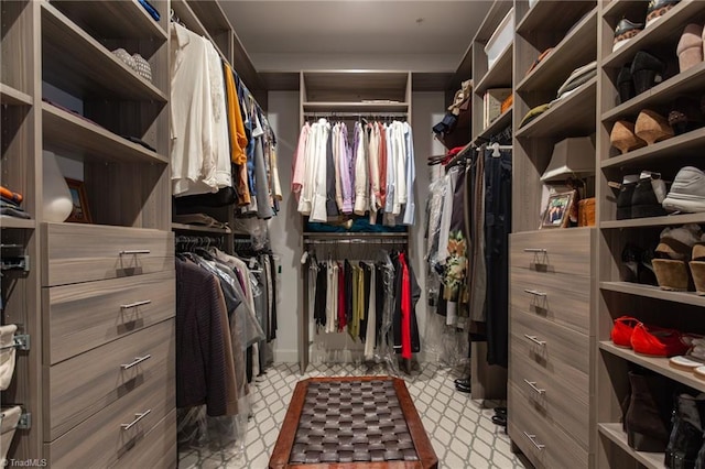 view of walk in closet