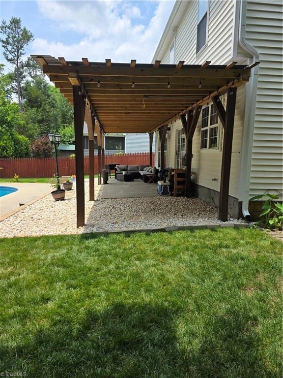 1030 Still Point Dr, Winston-Salem, NC 27103 - view of patio / terrace with an outdoor living space, a pergola, and entry steps
