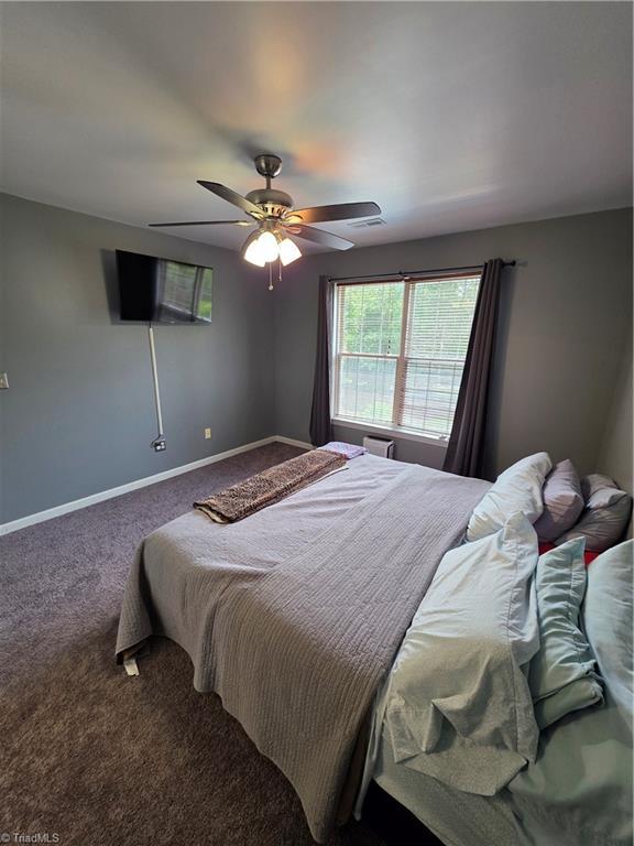 1030 Still Point Dr, Winston-Salem, NC 27103 - bedroom featuring carpet floors, baseboards, and a ceiling fan