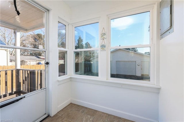 view of unfurnished sunroom