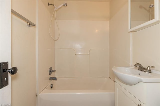 full bathroom with vanity and shower / bath combination