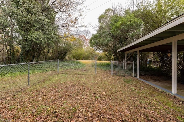 view of yard with fence