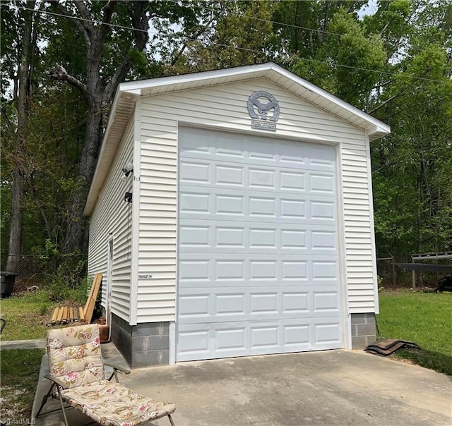 view of garage