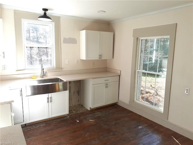 kitchen featuring white cabinetry, sink, and plenty of natural light