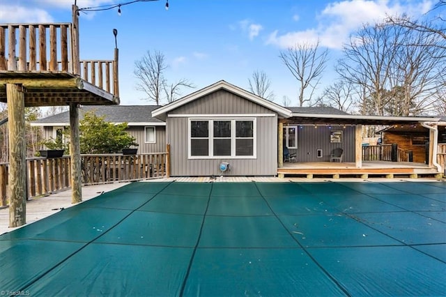 view of pool featuring a deck