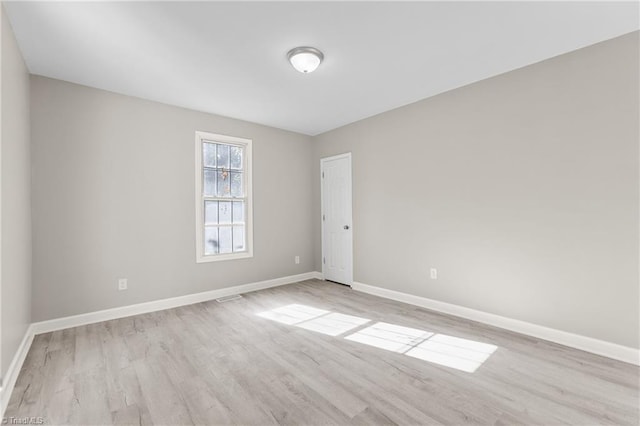 empty room featuring light wood-type flooring