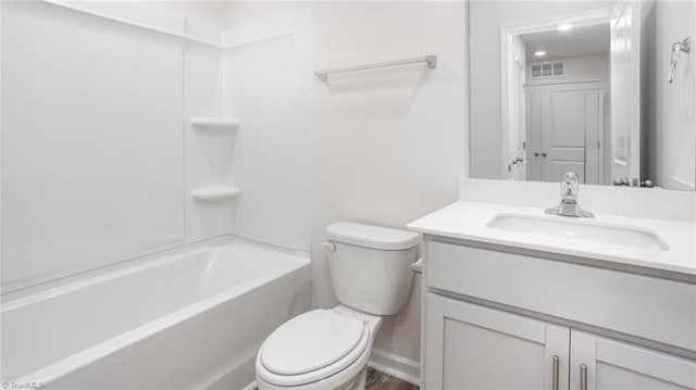 1914 Frost Dr, Haw River, NC 27258 - full bathroom featuring vanity, toilet, and shower / bathtub combination