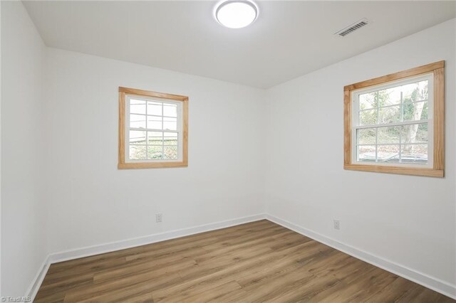 empty room featuring wood-type flooring and plenty of natural light