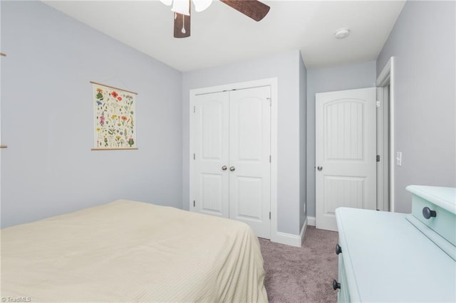 385 Apache Dr, Winston-Salem, NC 27107 - carpeted bedroom featuring a closet, a ceiling fan, and baseboards