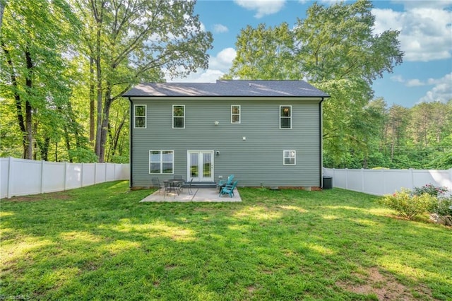 385 Apache Dr, Winston-Salem, NC 27107 - rear view of property with a patio, french doors, and central AC