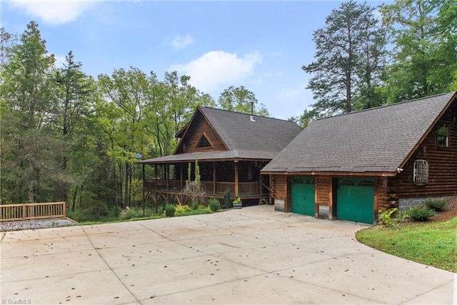 exterior space featuring a garage