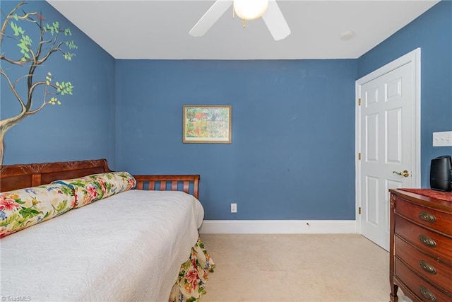 221 Oakmont Park Ct, Kernersville, NC 27284 - bedroom featuring carpet floors, baseboards, and ceiling fan