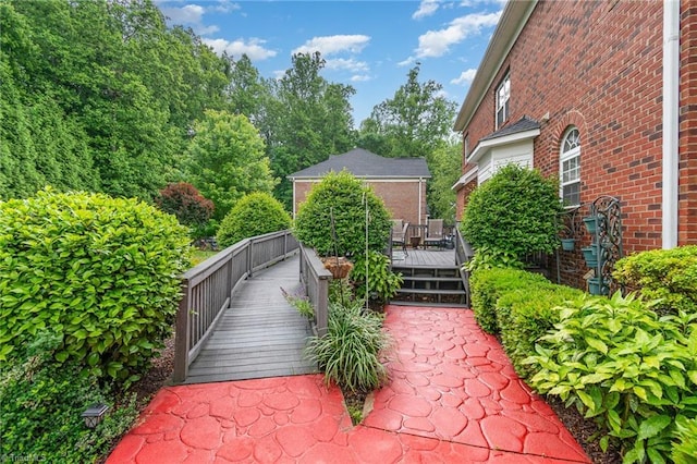 221 Oakmont Park Ct, Kernersville, NC 27284 - view of patio with a wooden deck