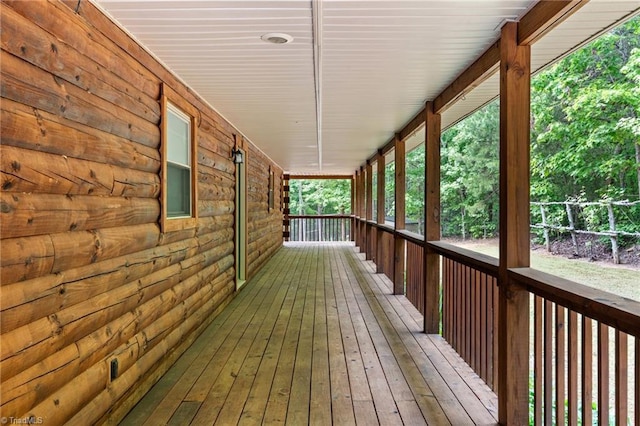 deck with a porch