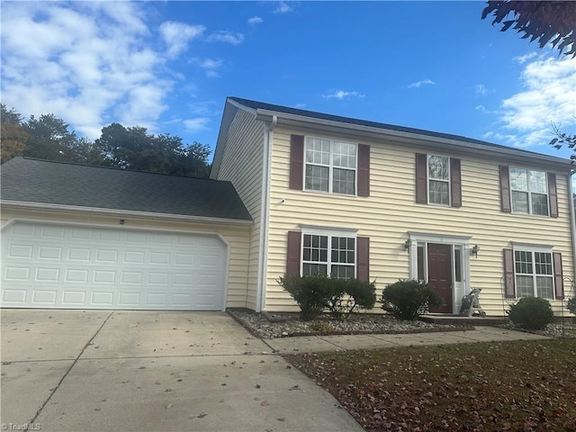 view of front facade with a garage