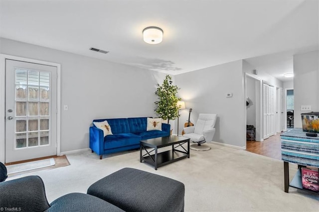 view of carpeted living room