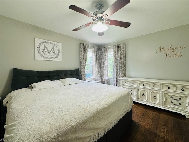 2025 Pope Rd, Winston-Salem, NC 27127 - bedroom featuring dark wood finished floors and ceiling fan
