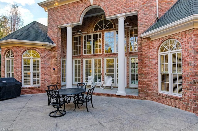 view of patio / terrace with a grill