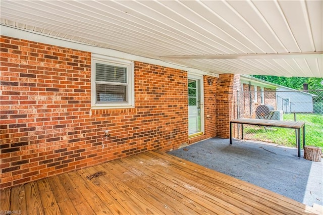 deck featuring fence
