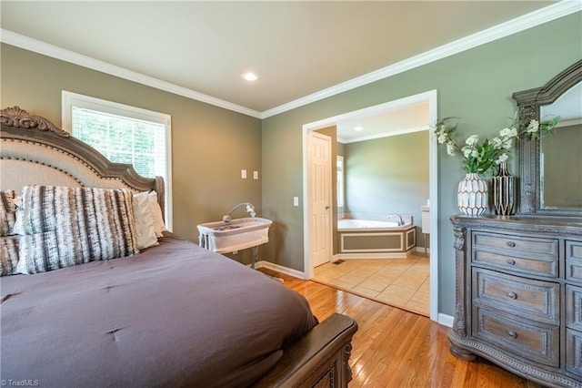 3289 Tobaccoville Rd, Tobaccoville, NC 27050 - bedroom featuring recessed lighting, light wood finished floors, baseboards, and crown molding
