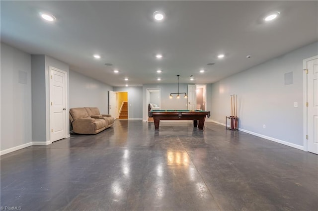 3289 Tobaccoville Rd, Tobaccoville, NC 27050 - playroom featuring recessed lighting, baseboards, and pool table