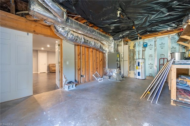 3289 Tobaccoville Rd, Tobaccoville, NC 27050 - unfinished basement with water heater and heating unit