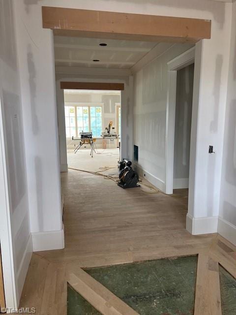 7920 Valley View Dr, Clemmons, NC 27012 - corridor featuring wood finished floors and baseboards