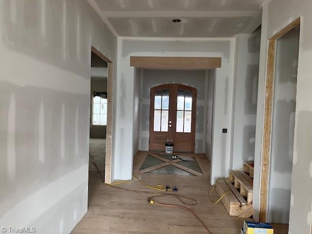 7920 Valley View Dr, Clemmons, NC 27012 - foyer with french doors and wood finished floors