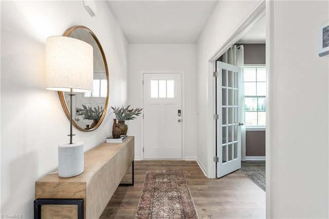 entryway featuring hardwood / wood-style floors