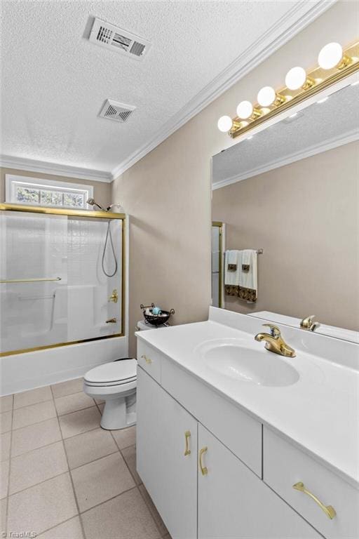 422 Wildwood Dr, Salisbury, NC 28146 - bathroom featuring toilet, crown molding, vanity, and visible vents