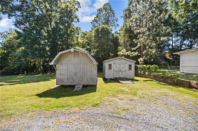 view of outdoor structure featuring a yard