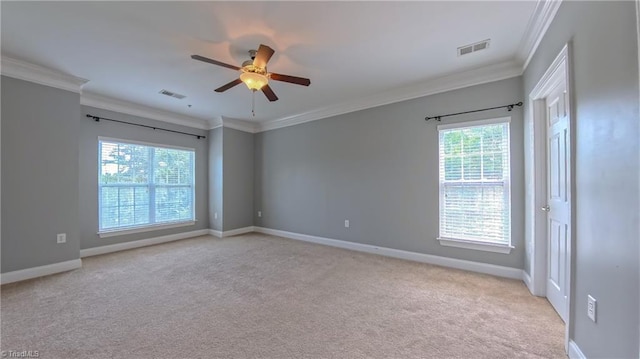 200 Lennox Dr Unit 3C, Jamestown, NC 27282 - unfurnished room featuring a ceiling fan, crown molding, light colored carpet, and baseboards