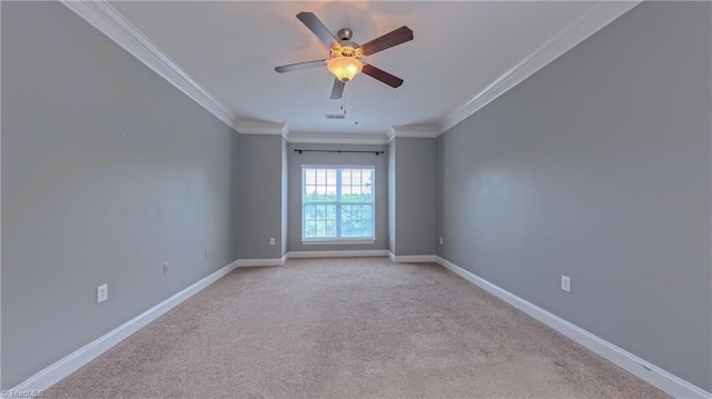 200 Lennox Dr Unit 3C, Jamestown, NC 27282 - empty room with a ceiling fan, crown molding, light colored carpet, and baseboards