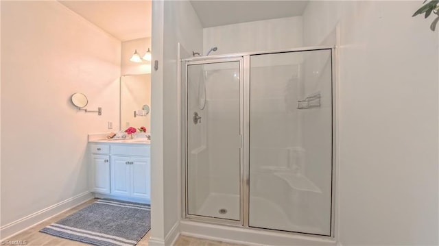200 Lennox Dr Unit 3C, Jamestown, NC 27282 - full bathroom with a shower stall, vanity, and baseboards