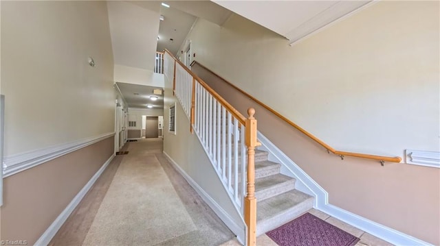 200 Lennox Dr Unit 3C, Jamestown, NC 27282 - staircase with baseboards and carpet