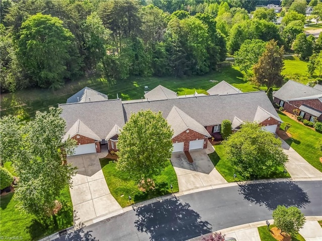 bird's eye view with a residential view