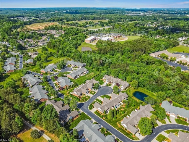 drone / aerial view with a residential view