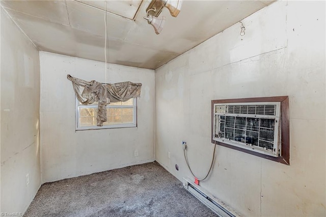 carpeted spare room featuring a wall unit AC