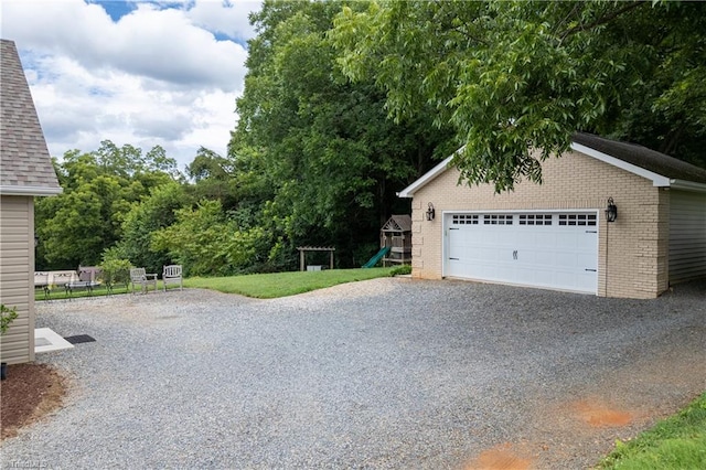 view of garage