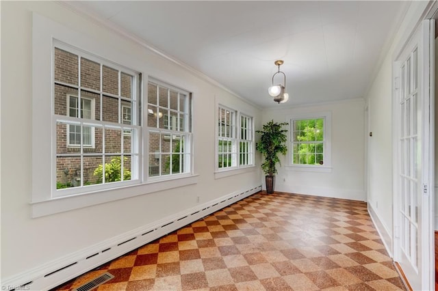 809 Simpson St, Greensboro, NC 27401 - unfurnished sunroom with a baseboard heating unit