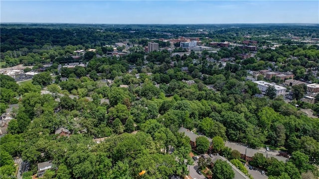 809 Simpson St, Greensboro, NC 27401 - aerial overview of property's location with a heavily wooded area
