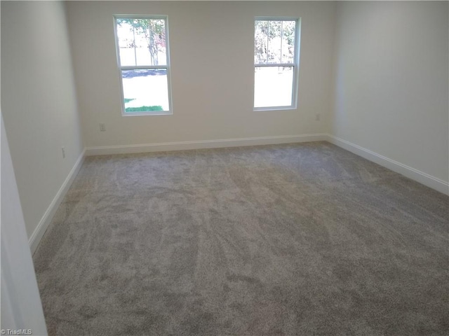 carpeted spare room featuring plenty of natural light