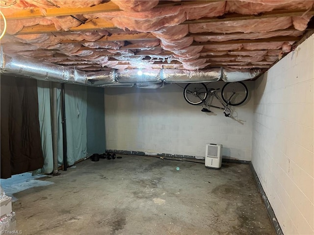 240 Byerly St, Mount Airy, NC 27030 - unfinished basement featuring concrete block wall