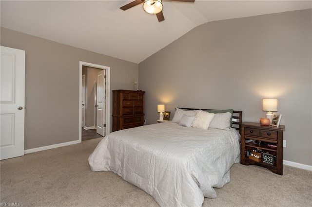 4628 Heatherly Rd, Winston-Salem, NC 27105 - bedroom featuring vaulted ceiling, carpet, and ceiling fan