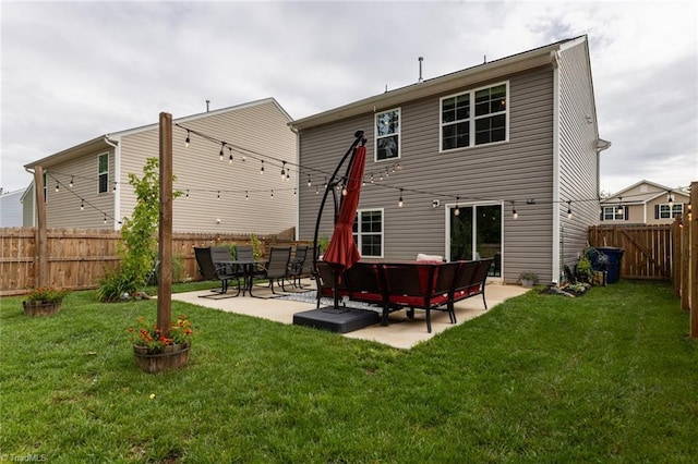 4628 Heatherly Rd, Winston-Salem, NC 27105 - rear view of house with a patio area, a fenced backyard, and outdoor lounge area