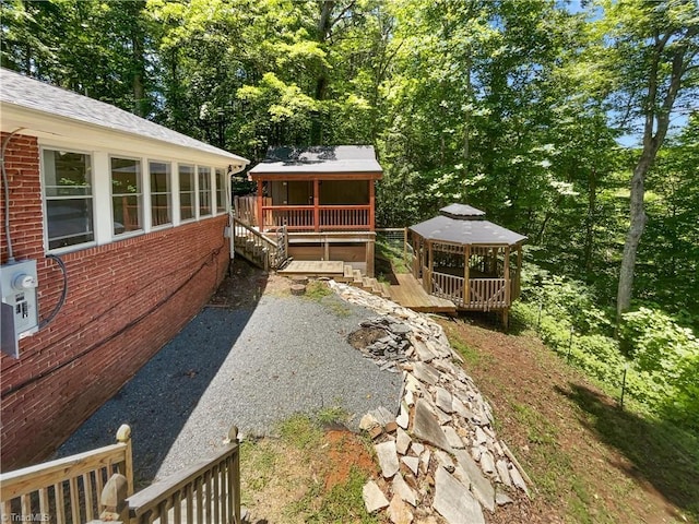 3230 High Cliffs Rd, Pfafftown, NC 27040 - view of yard with a gazebo and a wooden deck